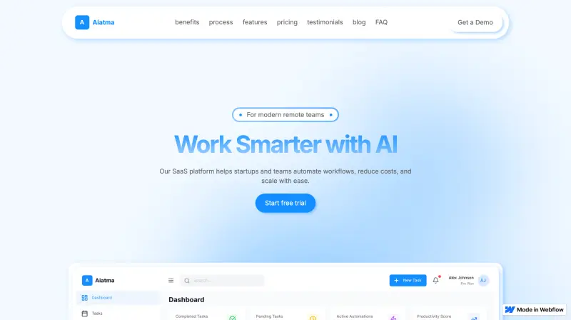 Aiatma — скріншот сайту