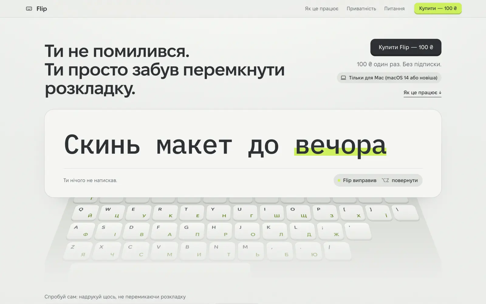 Flip — скріншот сайту