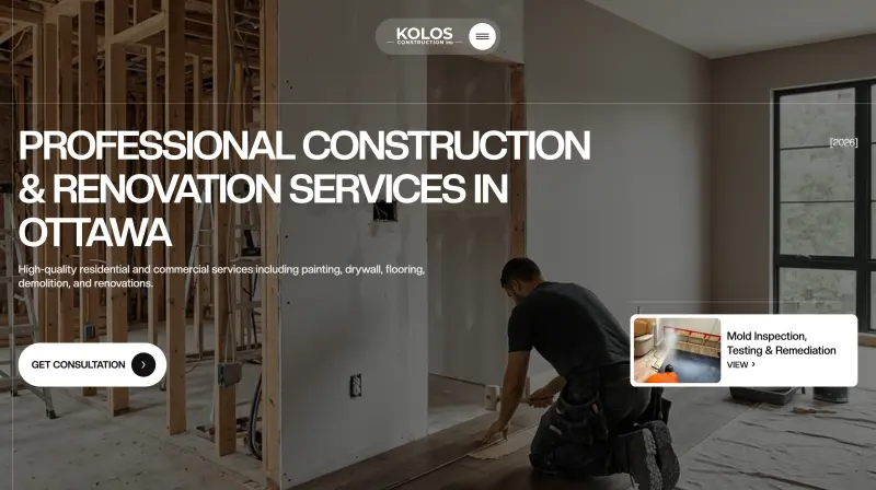 Kolos Construction — скріншот сайту
